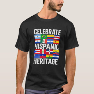 Camiseta Bandeiras do país latino celebram Patrimônio Hispâ