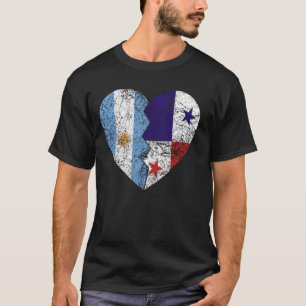 Camiseta Bandeiras do Panamá Argentino Coração Argentina Pa