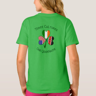 Camiseta Bandeiras do Quênia Irlanda EUA Texto Personalizad