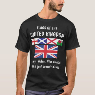 Camiseta Bandeiras do Reino Unido… Wales pesaroso!