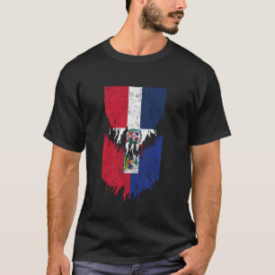 Camiseta Bandeiras Dominicanas Haitianas Arruinadas Torn Re