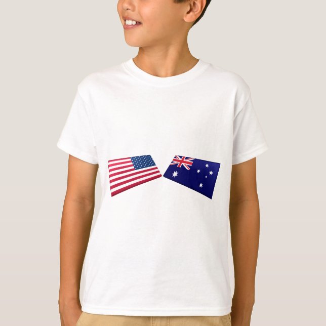 Camiseta Bandeiras dos E.U. & da Austrália (Frente)