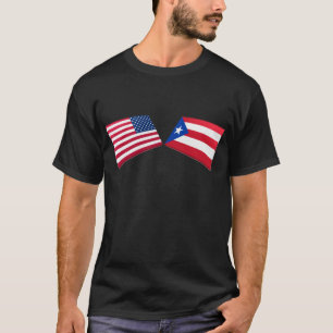 Camiseta Bandeiras dos E.U. & do Puerto Rico