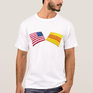 Camiseta Bandeiras dos E.U. & do Vietnam (Vietnam sul)