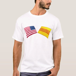 Camiseta Bandeiras dos E.U. & do Vietnam (Vietnam sul)