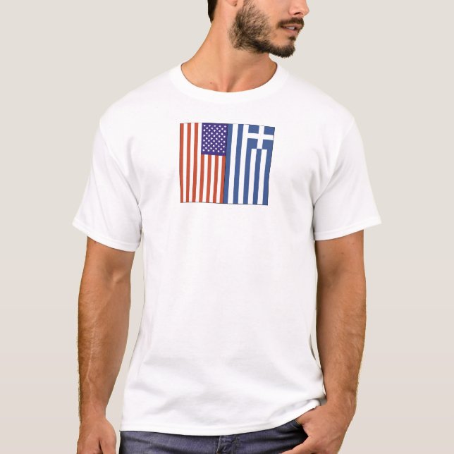 Camiseta Bandeiras dos E.U. e da piscina (Frente)