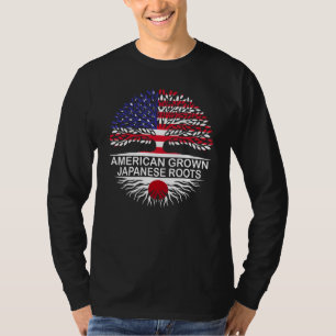 Camiseta Bandeiras dos EUA e Japão Raízes Japonesas Cultiva