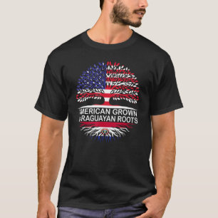 Camiseta Bandeiras dos EUA & Paraguai Cultivada Americano R