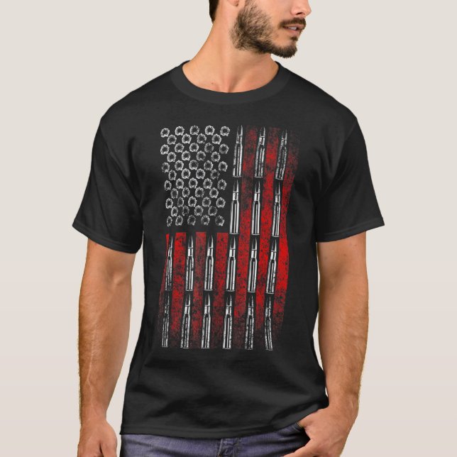Camiseta Bandeiras dos EUA Rifle Direitos de Arma de Bandei (Frente)