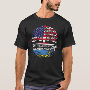 Camiseta Bandeiras dos EUA & Ruanda Raízes Ruandesas Cultiv