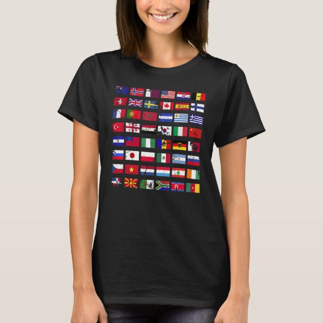 Camiseta Bandeiras dos Países da Internacional Mundial (Frente)