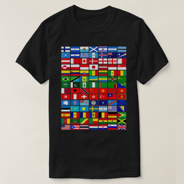 Camiseta Bandeiras dos Países da Internacional Mundial (Frente do Design)