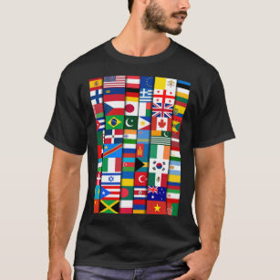 Camiseta Bandeiras dos Países da Internacional Mundial 