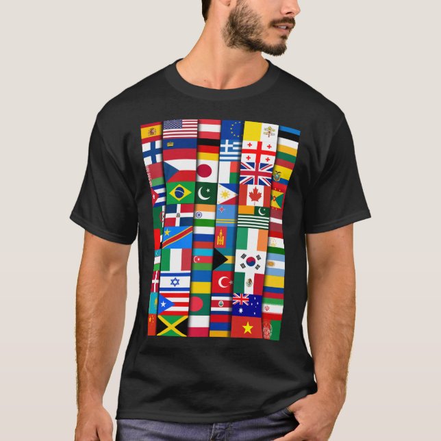 Camiseta Bandeiras dos Países da Internacional Mundial  (Frente)