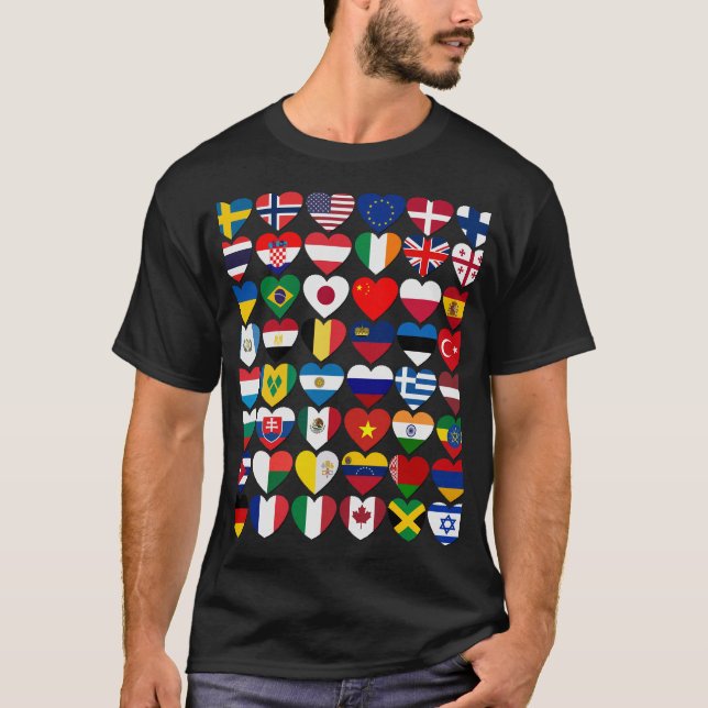 Camiseta Bandeiras Dos Países Do Mundo, Internacional (Frente)