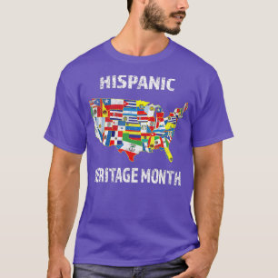 Camiseta Bandeiras dos países latinos do Mês do Patrimônio