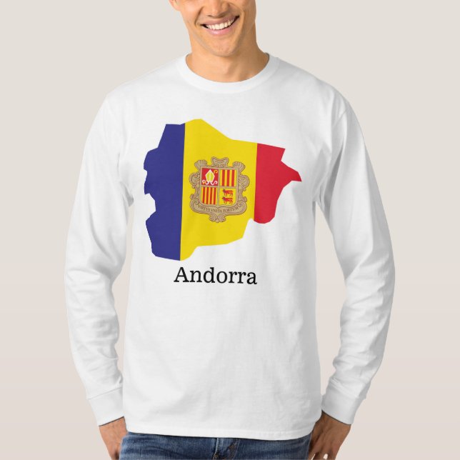 Camiseta Bandeiras e países Andorra (Frente)