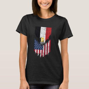 Camiseta Bandeiras Egípcias Americanas Atiradas Do Egito