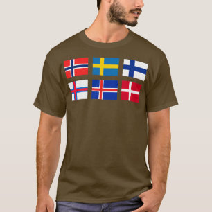 Camiseta Bandeiras escandinavas
