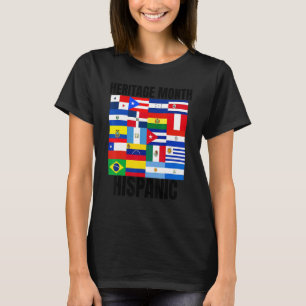 Camiseta Bandeiras Espanholas do País Hispânico do Mês do P