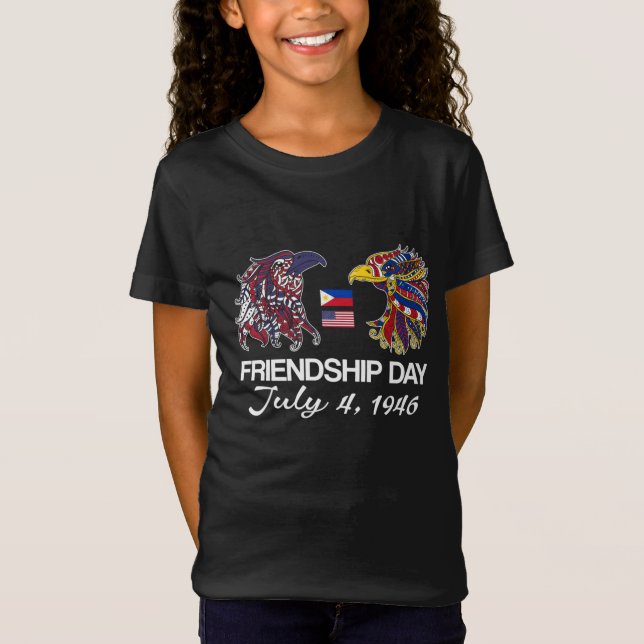Camiseta Bandeiras filipinas americanas - Dia da Amizade (Frente)