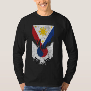 Camiseta Bandeiras Filipinas Coreanas Raspadas Filipinas So