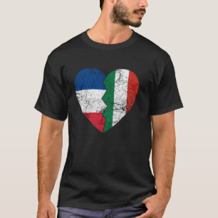 Camiseta Bandeiras Francesas Húngaras Coração França Hungr
