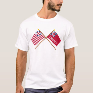 Camiseta Bandeiras grandes cruzadas da união e da liberdad