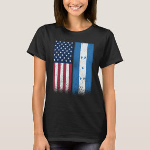 Camiseta Bandeiras hondurenhas americanas orgulhosas EUA Ho