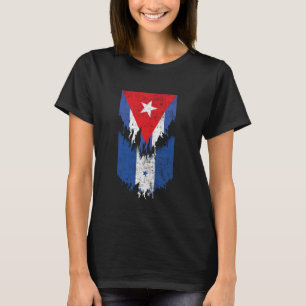 Camiseta Bandeiras hondurenhas cubanas chicoteadas em Cuba
