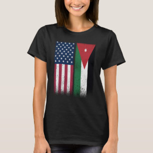 Camiseta Bandeiras jordanianas americanas orgulhosas dos EU