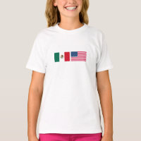 Bandeiras mexicanas e americanas lado a lado