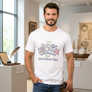 Camiseta Bandeiras Patrióticas dos EUA Sino da Liberdade An