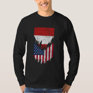 Camiseta Bandeiras Peruanas Americanas Batendo no Peru