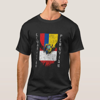 Camiseta Bandeiras Peruanas Equatorianas Raspadas no Equado