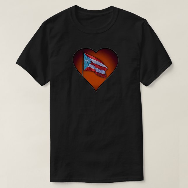 Camiseta Bandeiras porto-riquenhas | Boricua Heart, Porto R (Frente do Design)