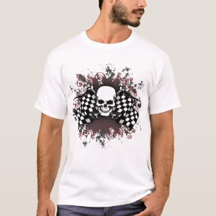 Camiseta bandeiras-splat Crânio-checkered