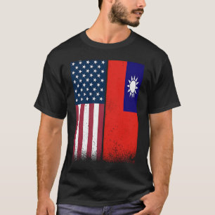 Camiseta Bandeiras taiwanesas Americanas Orgulhosas dos EUA