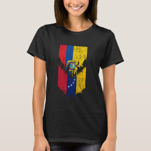Camiseta Bandeiras venezuelanas equatorianas rasgadas no Eq