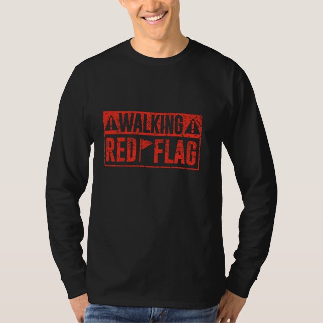Camiseta Bandeiras Vermelhas Andando Sinalizadores Vermelho (Frente)