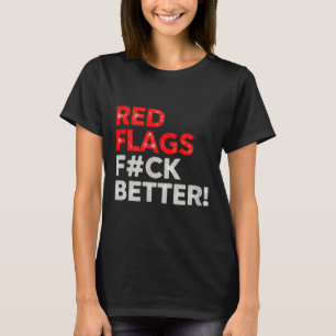 Camiseta Bandeiras vermelhas melhor humor de dia dos namora