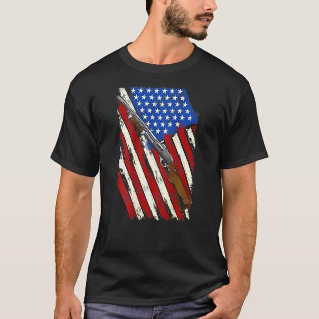 Camiseta Bandeja Americana Da Espingarda No Tiro Do Pombo D (Frente)