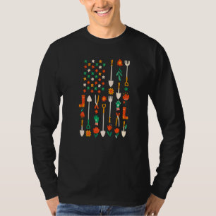 Camiseta Bandeja Americana De Jardinagem De Bandeiras Ameri