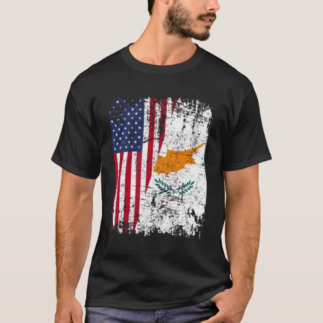 Camiseta Bandeja Cipriota Meia Bandeira Americana Usa Bande (Frente)