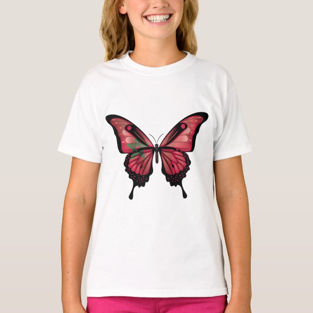 Camiseta Bandeja da Borboleta do Swallowtail Marrocos (Frente)