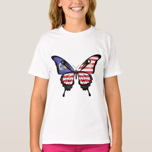 Camiseta Bandeja da Borboleta Malvada da Malásia (Frente)
