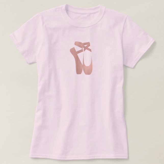 Camiseta Bandeja de Balé rosa Ballerina Rosa Dourada (Frente do Design)