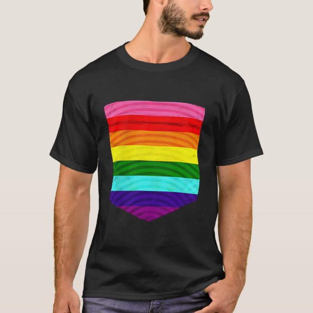 Camiseta Bandeja de bolso com sinalizador Stripe Orgulho ga (Frente)