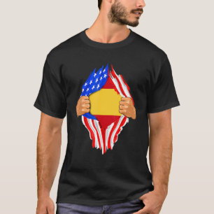 Camiseta Bandeja de Espanha Dentro de Sangue Espanhol