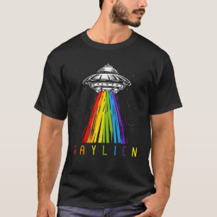 Camiseta Bandeja de Orgulho gay de Gay UFO da Alienígena de